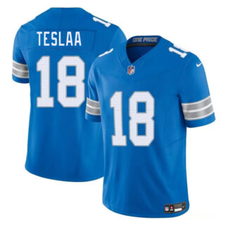 Men's Detroit Lions #18 Isaac TeSlaa Blue 2025 Draft F.U.S.E. Vapor Limited Stitched Jersey