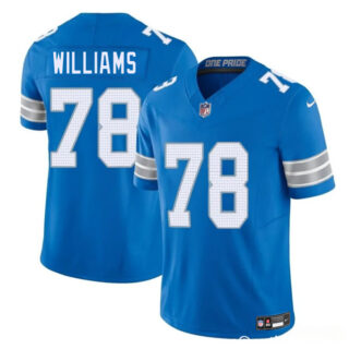 Men's Detroit Lions #78 Tyleik Williams Blue 2025 Draft F.U.S.E. Vapor Limited Stitched Jersey