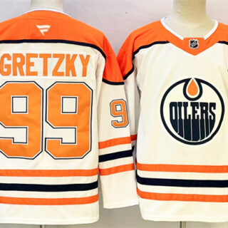 Men's Edmonton Oilers #99 Wayne Gretzky White Orange 2024-25 With C Patch Heritage Classic Primegreen Stitched Jersey