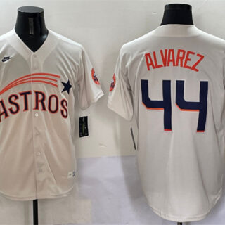 Men's Houston Astros #44 Yordan Alvarez Cream Throwback Cooperstown Collection Limited Stitched Baseball Jersey