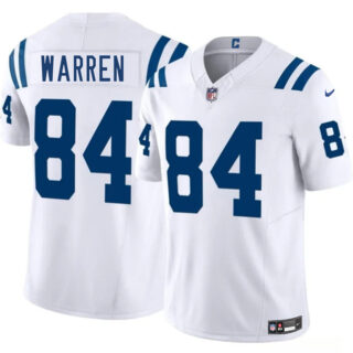 Men's Indianapolis Colts #84 Tyler Warren White 2025 Draft F.U.S.E. Vapor Limited Stitched Football Jersey