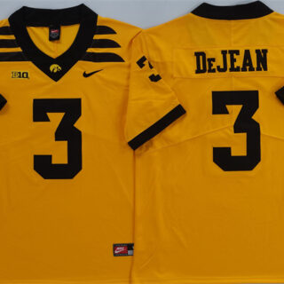 Men's Iowa Hawkeyes #3 Cooper DeJean Yellow 2025 Stitched Jersey