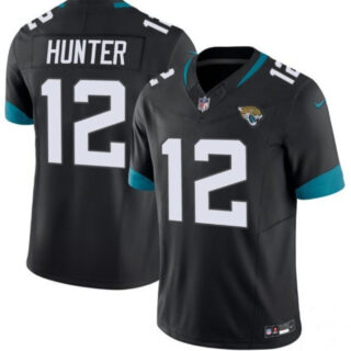 Men's Jacksonville Jaguars #12 Travis Hunter Black 2025 Draft F.U.S.E. Vapor Limited Stitched Football Jersey
