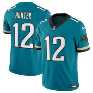 Men's Jacksonville Jaguars #12 Travis Hunter Teal 2025 Draft F.U.S.E. Prowler Throwback Vapor Limited Stitched Football Jersey