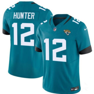 Men's Jacksonville Jaguars #12 Travis Hunter Teal 2025 Draft F.U.S.E. Vapor Limited Stitched Football Jersey
