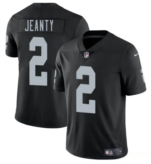 Men's Las Vegas Raiders #2 Ashton Jeanty Black 2025 Draft Vapor Untouchable Limited Stitched Football ebjerseys.com