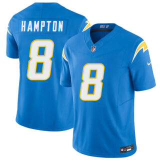 Men's Los Angeles Chargers #8 Omarion Hampton Blue 2025 Draft F.U.S.E. Vapor Limited Stitched Football Jersey