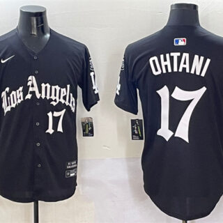 Men's Los Angeles Dodgers #17 Shohei Ohtani Black Mexico 2025 LA Gothic Style With Fernando Patch Vapor Premier Limited Stitched Baseball Jersey