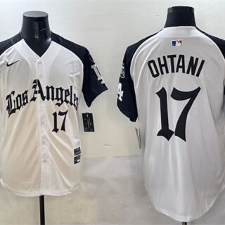 Men's Los Angeles Dodgers #17 Shohei Ohtani White Black Mexico 2025 LA Gothic Style With Fernando Patch Vapor Premier Limited Stitched Baseball Jersey