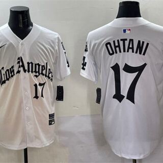 Men's Los Angeles Dodgers #17 Shohei Ohtani White Mexico 2025 LA Gothic Style With Fernando Patch Vapor Premier Limited Stitched Baseball Jersey