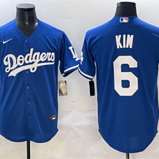 Men's Los Angeles Dodgers #6 Hyeseong Kim Royal Cool Base Stitched Baseball Jersey