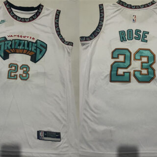 Men's Memphis Grizzlies #23 Derrick Rose White Stitched Basketball Jersey