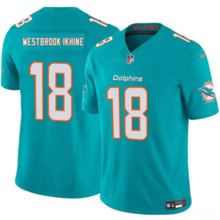 Men's Miami Dolphins #18 Nick Westbrook-Ikhine Aqua 2025 F.U.S.E. Vapor Limited Stitched Football Jersey