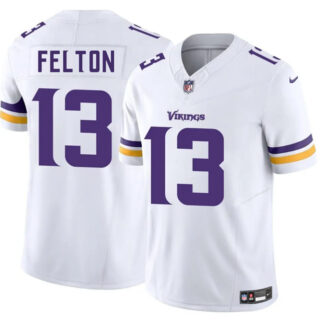 Men's Minnesota Vikings #13 Tai Felton White 2025 Draft F.U.S.E. Vapor Untouchable Limited Stitched Jersey