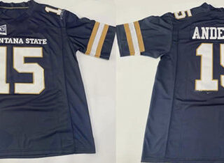 Men's Montana State Bobcats ACTIVE PLAYER Custom Navy College Stitched Football Jersey