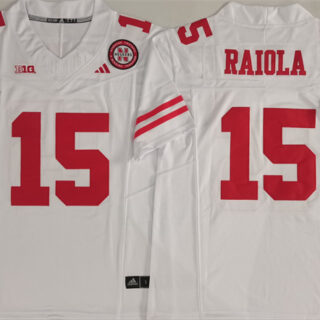 Men's Nebraska Cornhuskers #15 Dylan Raiola White F.U.S.E. With Patch Vapor Limited Stitched Football Jersey