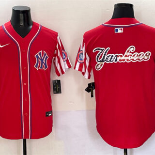 Men's New York Yankees Team Big Logo Red American Style Limited Stitched Baseball Jerseys