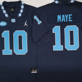 Men's North Carolina Tar Heels #10 Drake Maye Navy Limited College Stitched Jersey