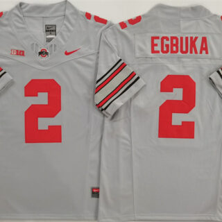 Men's Ohio State Buckeyes #2 Emeka Egbuka Grey 2025 F.U.S.E. Limited Stitched Jersey