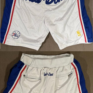 Men's Philadelphia 76ers White 1996-1997 Shorts (Run Small)