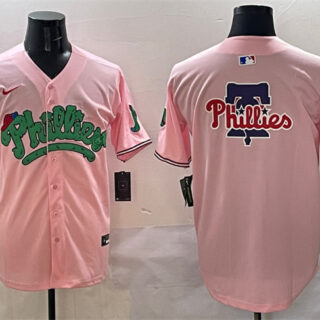 Men's Philadelphia Phillies Team Big Logo Pink Phanatic Limited Stitched Jersey