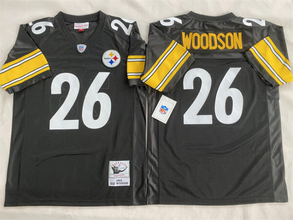 Men's Pittsburgh Steelers #26 Rod Woodson Black Stitched Football Jersey