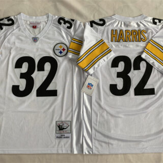 Men's Pittsburgh Steelers #32 Franco Harris White Stitched Football Jersey