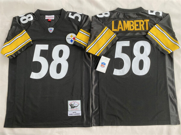 Men's Pittsburgh Steelers #58 Jack Lambert Black Stitched Football Jersey