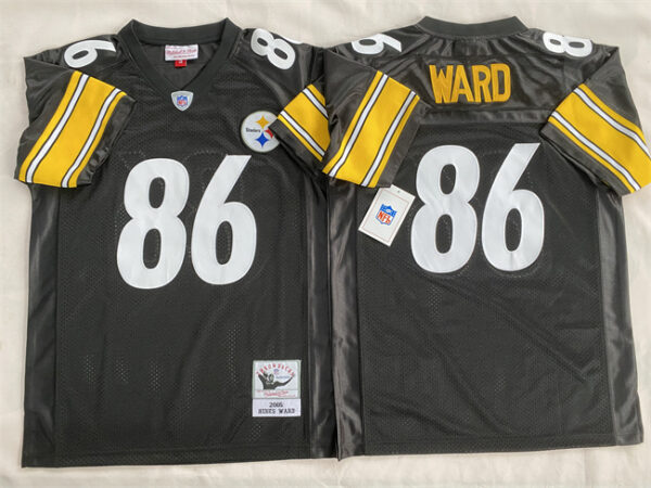 Men's Pittsburgh Steelers #86 Hines Ward Black Stitched Football Jersey