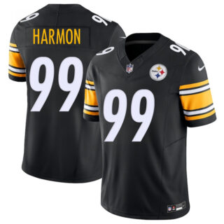 Men's Pittsburgh Steelers #99 Derrick Harmon Black 2025 Draft F.U.S.E. Vapor Limited Stitched Football Jersey