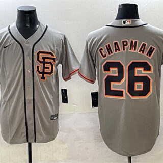 Men's San Francisco Giants #26 Matt Chapman Grey Cool Base Stitched Baseball Jersey
