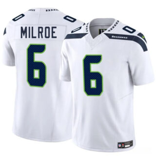 Men's Seattle Seahawks #6 Jalen Milroe White 2025 Draft F.U.S.E. Vapor Untouchable Limited Stitched Football Jersey