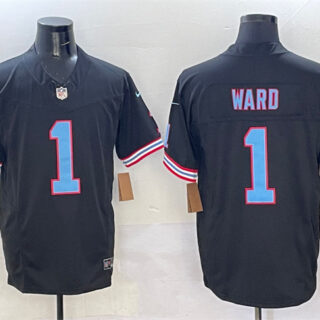 Men's Tennessee Titans #1 Cameron Ward Black 2025 Draft F.U.S.E. Vapor Limited Stitched Football Jersey