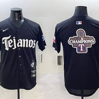 Men's Texas Rangers Team Big Logo Black Mexico 2025 Vapor Premier Limited Stitched Baseball Jersey