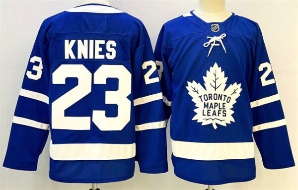 Men's Toronto Maple Leafs #23 Matthew Knies Blue 2024-25 Stitched Hockey Jersey