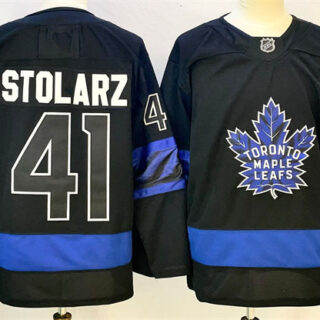 Men's Toronto Maple Leafs #41 Anthony Stolarz Black 2024-25 Stitched Hockey Jersey