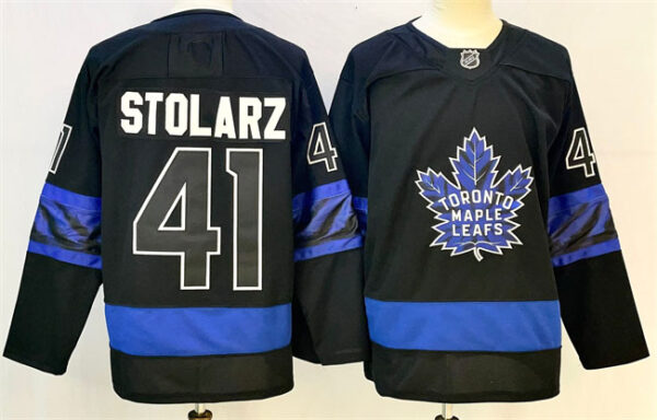 Men's Toronto Maple Leafs #41 Anthony Stolarz Black 2024-25 Stitched Hockey Jersey