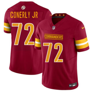 Men's Washington Commanders Josh Conerly Jr Burgundy 2025 Draft F.U.S.E. Vapor Limited Stitched Football Jersey
