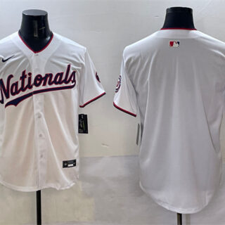 Men's Washington Nationals Blank White Limited Stitched Baseball Jersey