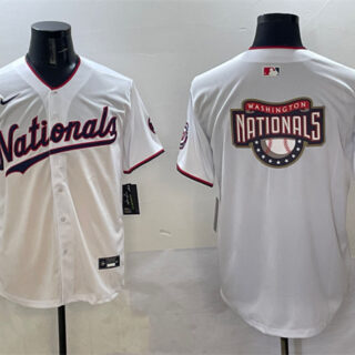 Men's Washington Nationals Team Big Logo White Limited Stitched Baseball Jersey