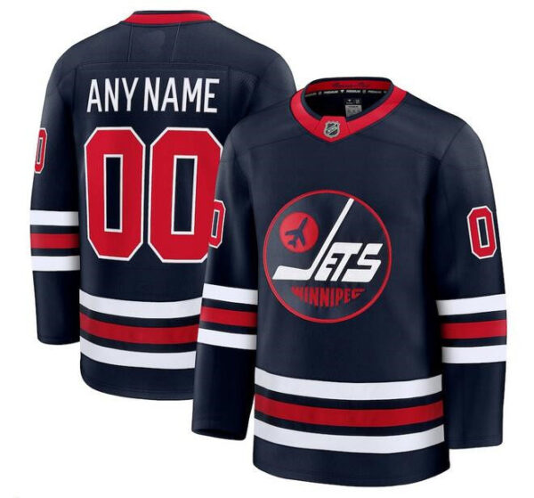 Men's Winnipeg Jets Active Player Custom Navy 2024-25 Alternate Stitched Hockey Jersey