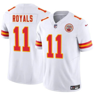 Men's Kansas City Chiefs #11 Jalen Royals White 2025 Draft F.U.S.E. Vapor Untouchable Limited Stitched Football Jersey