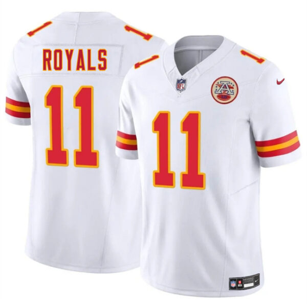 Men??s Kansas City Chiefs #11 Jalen Royals White 2025 Draft F.U.S.E. Vapor Untouchable Limited Stitched Football Jersey