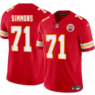 Men's Kansas City Chiefs #71 Josh Simmons Red 2025 Draft F.U.S.E. Vapor Untouchable Limited Stitched Football Jersey