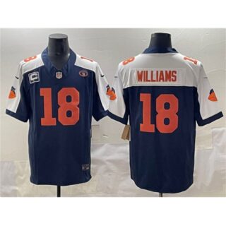 Men's Chicago Bears #18 Caleb Williams Navy White F.U.S.E. With 1-star C And No. 51 Throwback Football Stitched Jersey