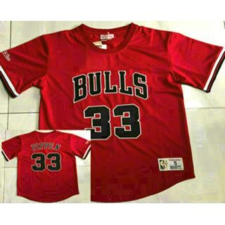 Men's Chicago Bulls #33 Scottie Pippen Red Short Sleeved AU Throwback Jersey