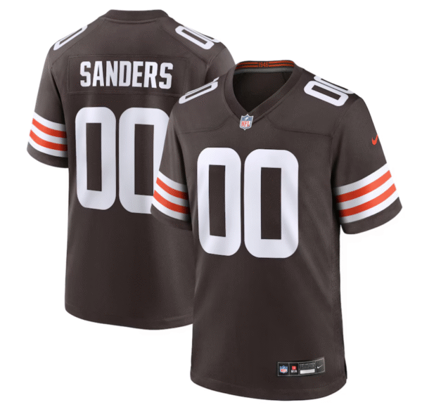 Men's Cleveland Browns #00 Shedeur Sanders Brown 2025 NFL Draft Game Jersey