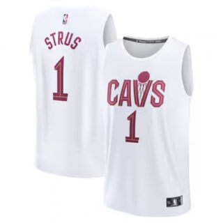 Men's Cleveland Cavaliers #1 Max Strus Fanatics White Fast Break Replica Player Jersey
