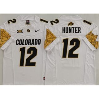 Men's Colorado Buffaloes #12 Travis Hunter White With XII 2025 F.U.S.E. Stitched Football Jersey