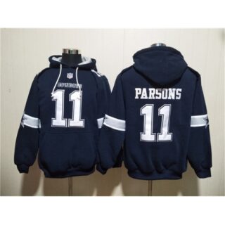 Men's Dallas Cowboys #11 Micah Parsons Navy Ageless Must-Have Lace-Up Pullover Hoodie